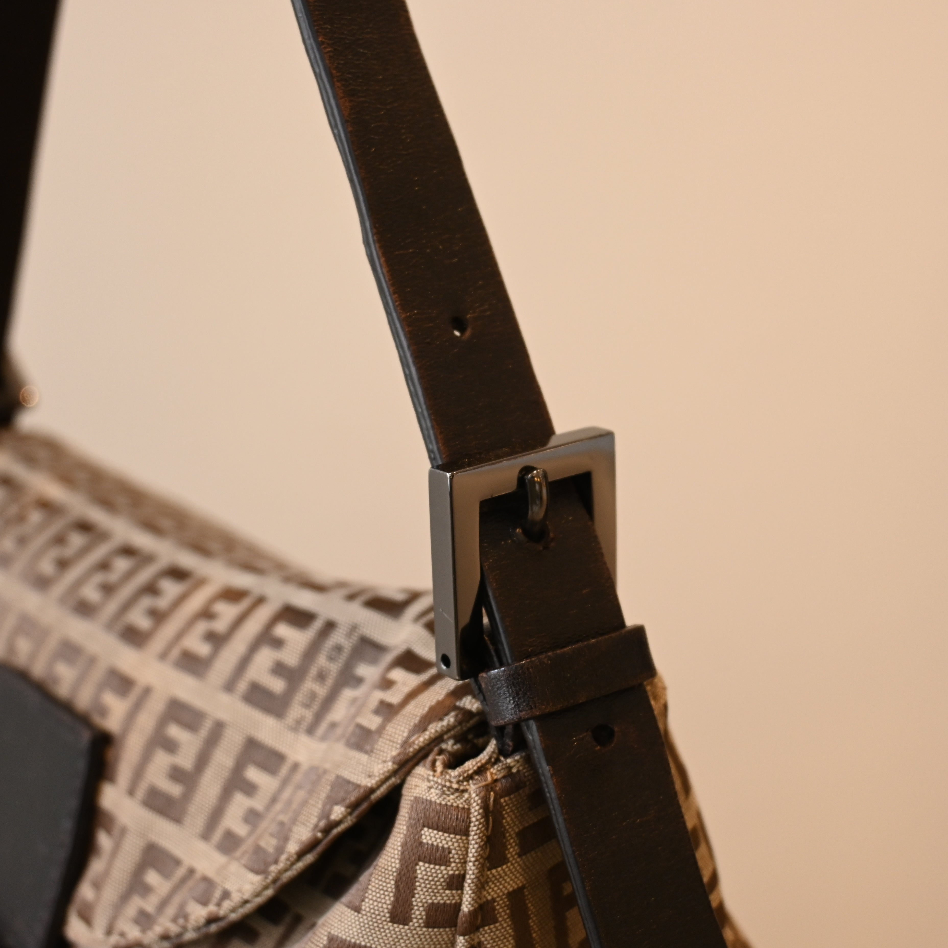 Fendi Zucchino Canvas Shoulder Bag