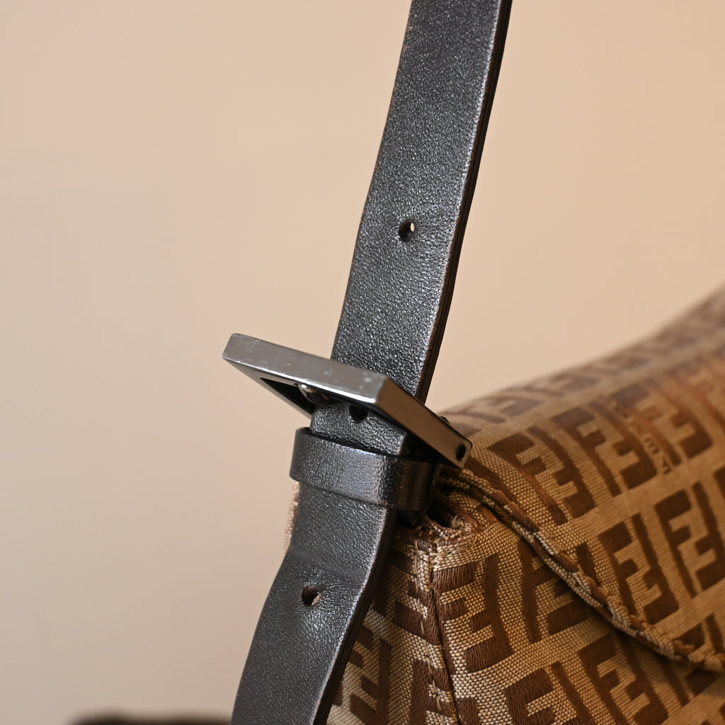 Fendi Zucchino Canvas Shoulder Bag