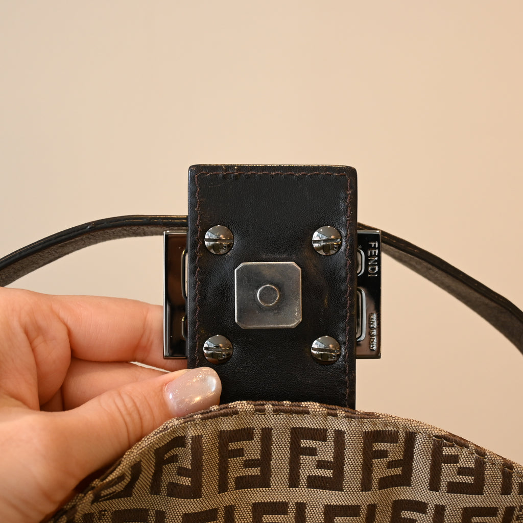 Fendi Zucchino Canvas Shoulder Bag