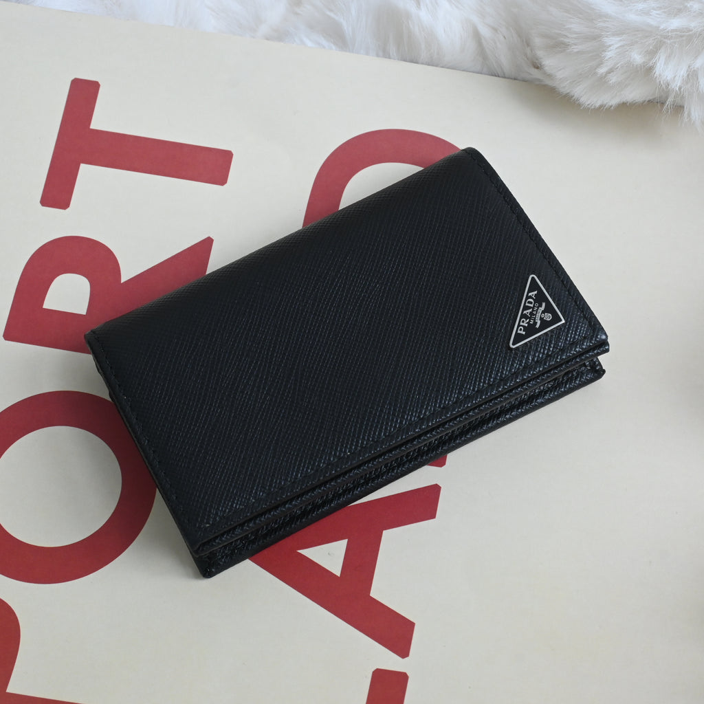 Prada Saffiano Leather Card Case Black - Leluxe Vintage Sdn. Bhd.