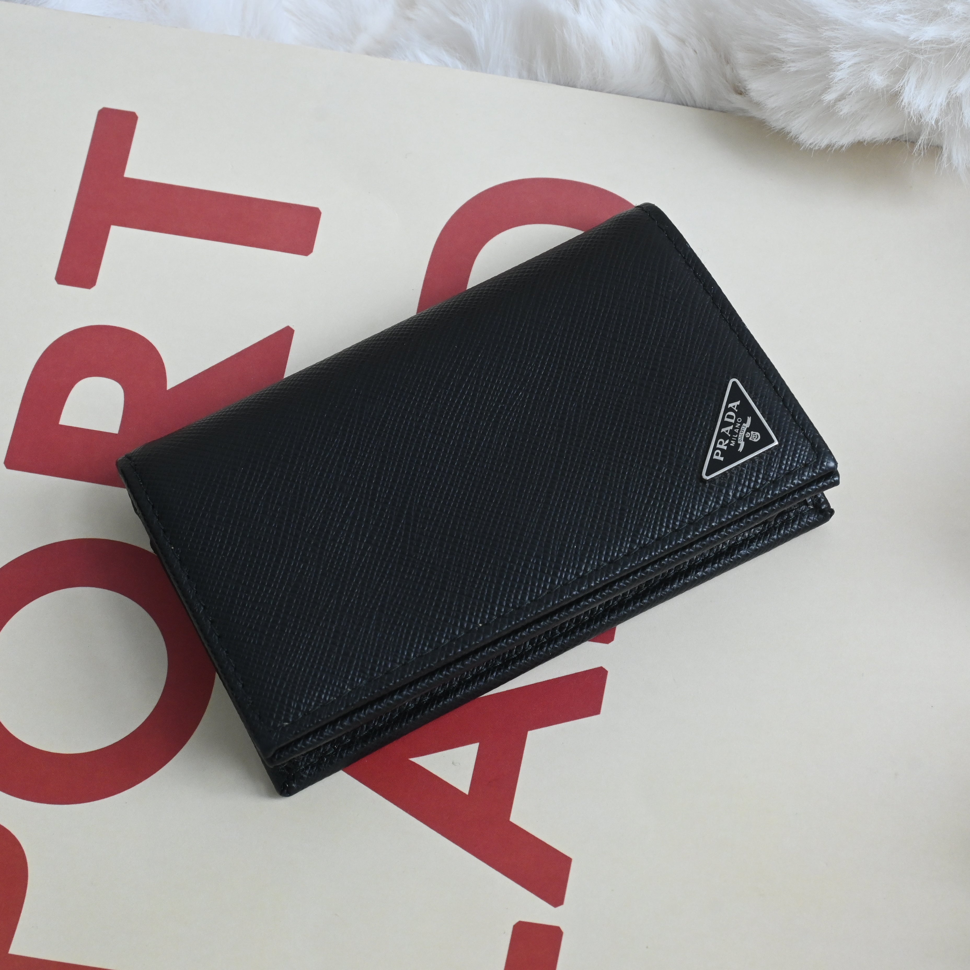 Prada Saffiano Leather Card Case Black - Leluxe Vintage Sdn. Bhd.