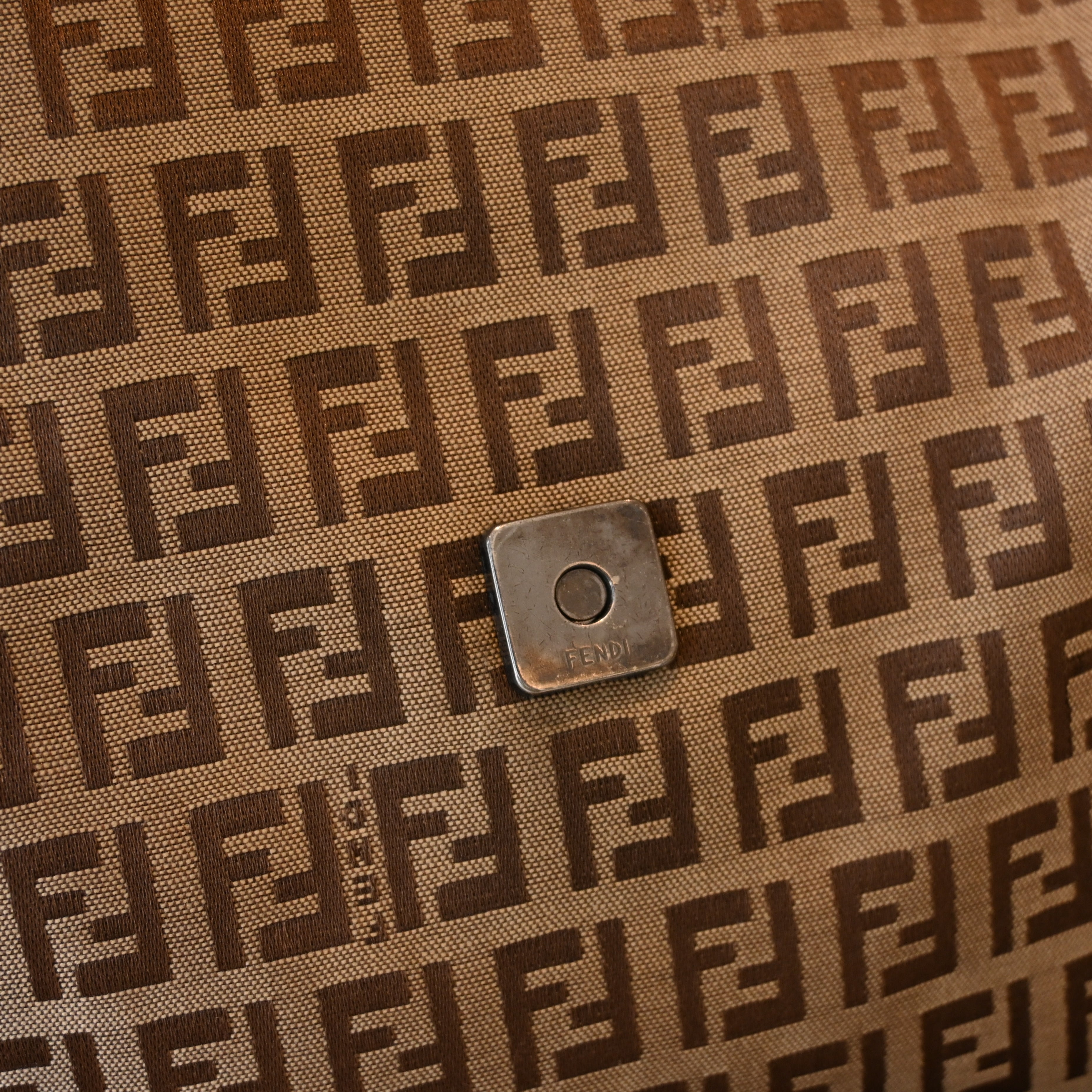 Fendi Zucchino Canvas Shoulder Bag