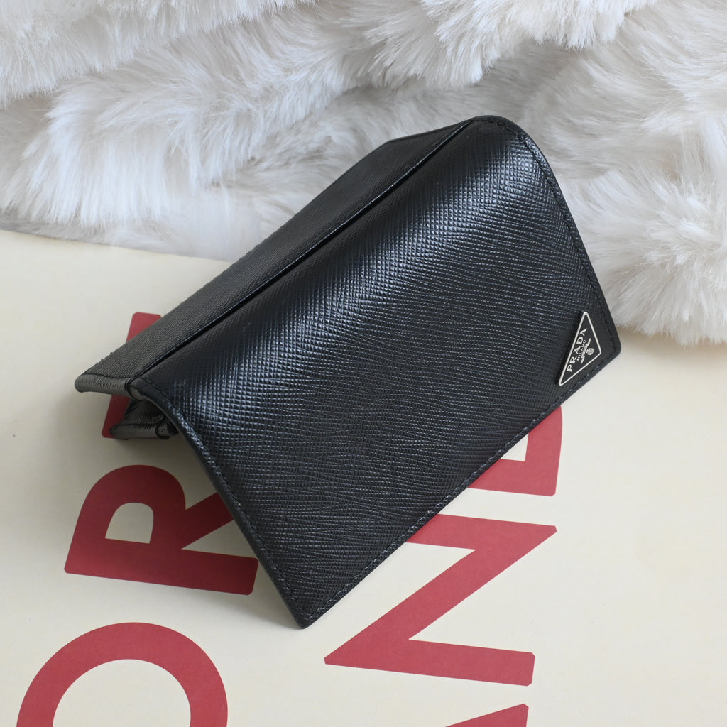 Prada Saffiano Leather Card Case Black - Leluxe Vintage Sdn. Bhd.