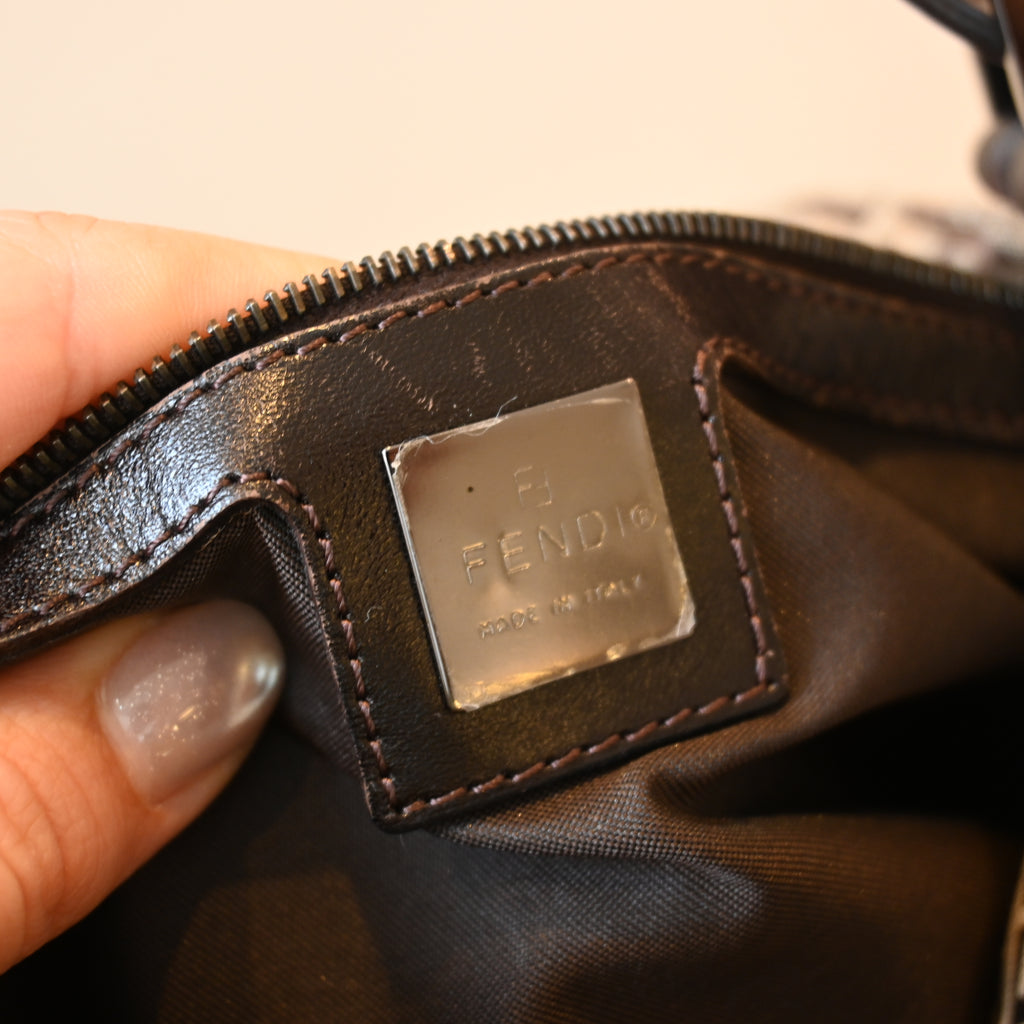 Fendi Zucchino Canvas Shoulder Bag