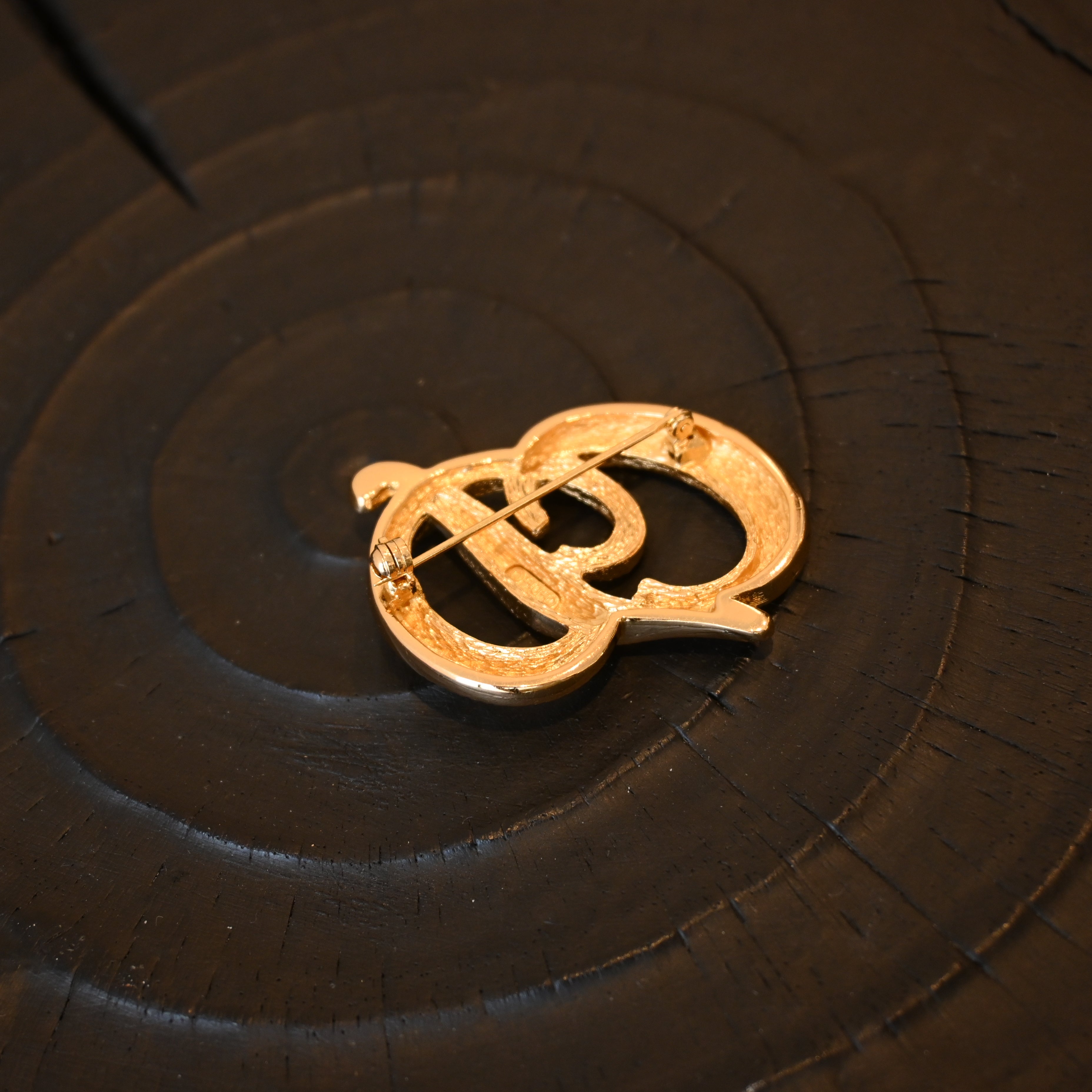 Christian Dior CD Italic Logo Brooch