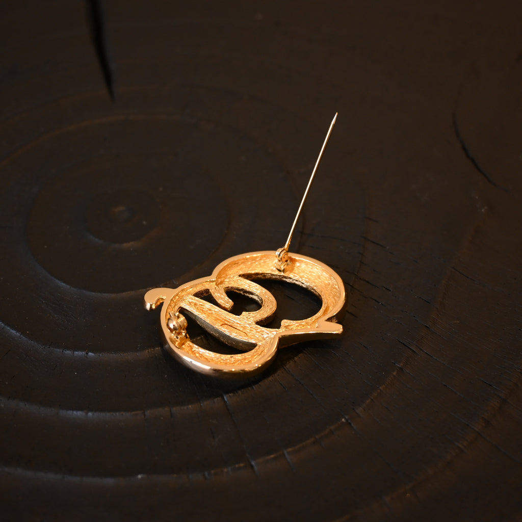 Christian Dior CD Italic Logo Brooch