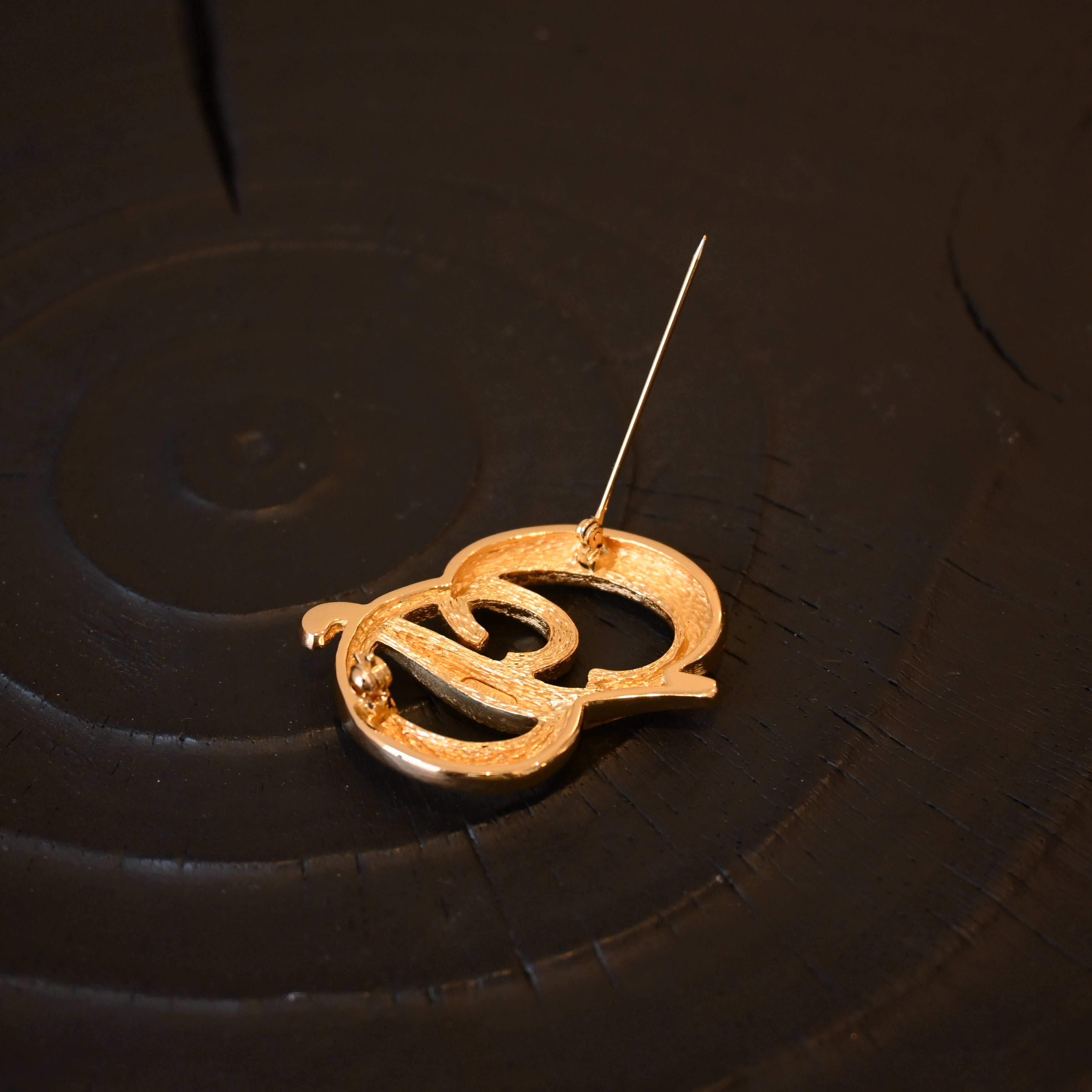 Christian Dior CD Italic Logo Brooch