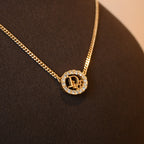 Christian Dior Oval Necklace with Rhinestones
