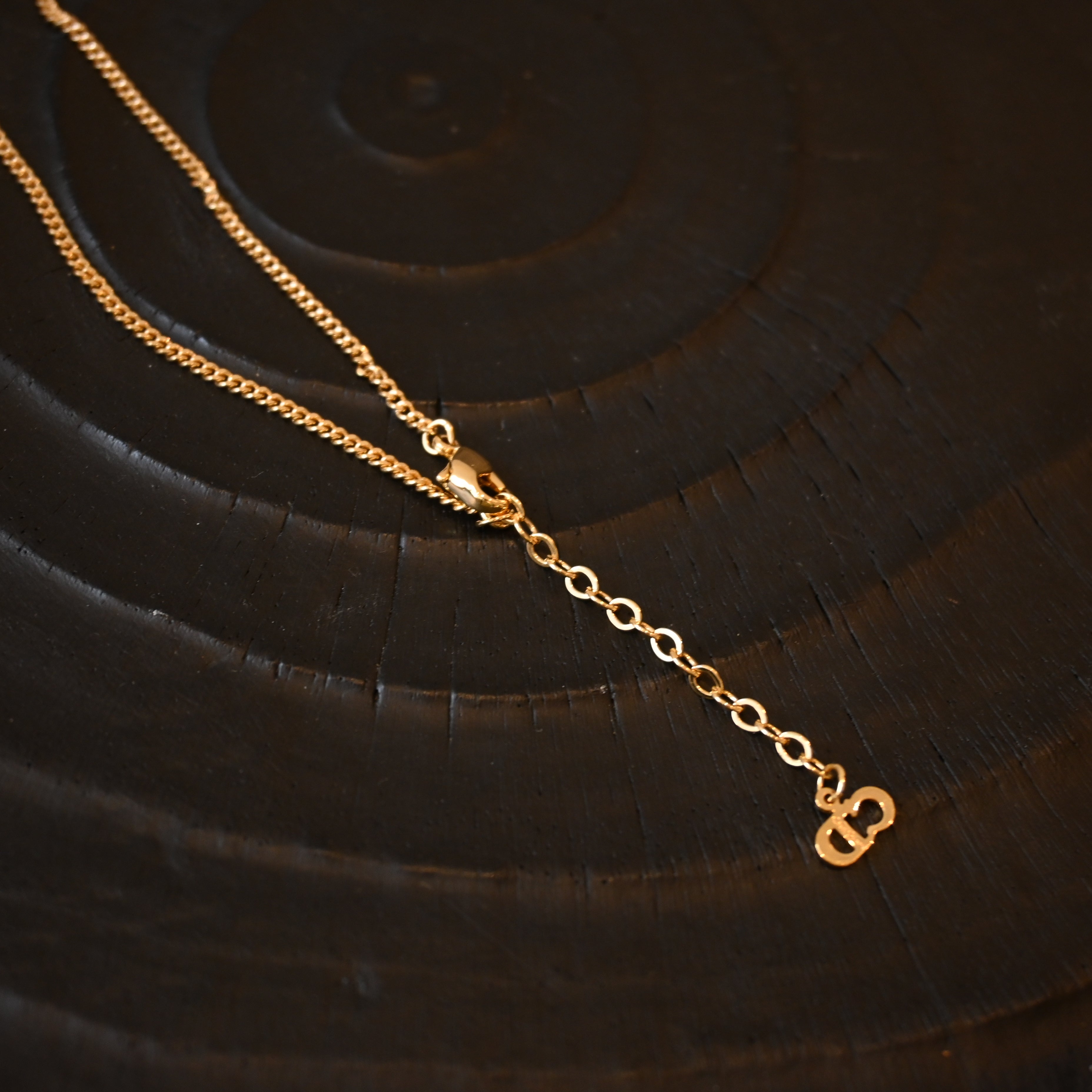 Christian Dior Oval Necklace with Rhinestones