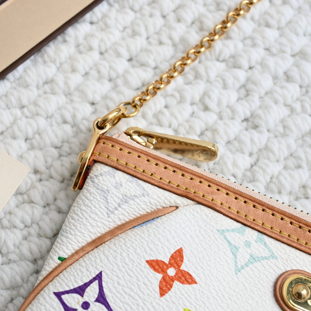 Louis Vuitton White Monogram Multicolor Milla MM Pochette Bag - Leluxe Vintage Sdn. Bhd.