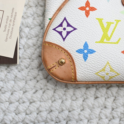 Louis Vuitton White Monogram Multicolor Milla MM Pochette Bag