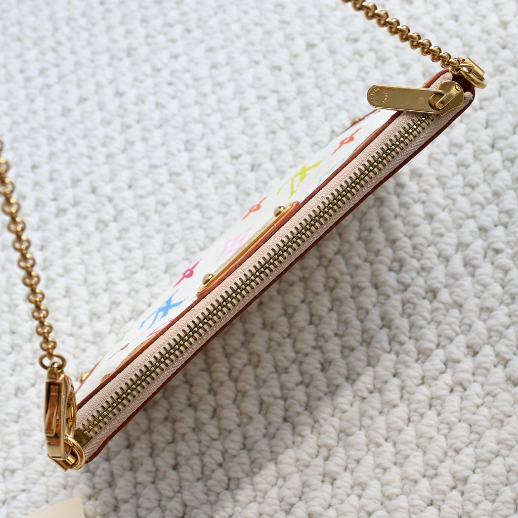 Louis Vuitton White Monogram Multicolor Milla MM Pochette Bag - Leluxe Vintage Sdn. Bhd.