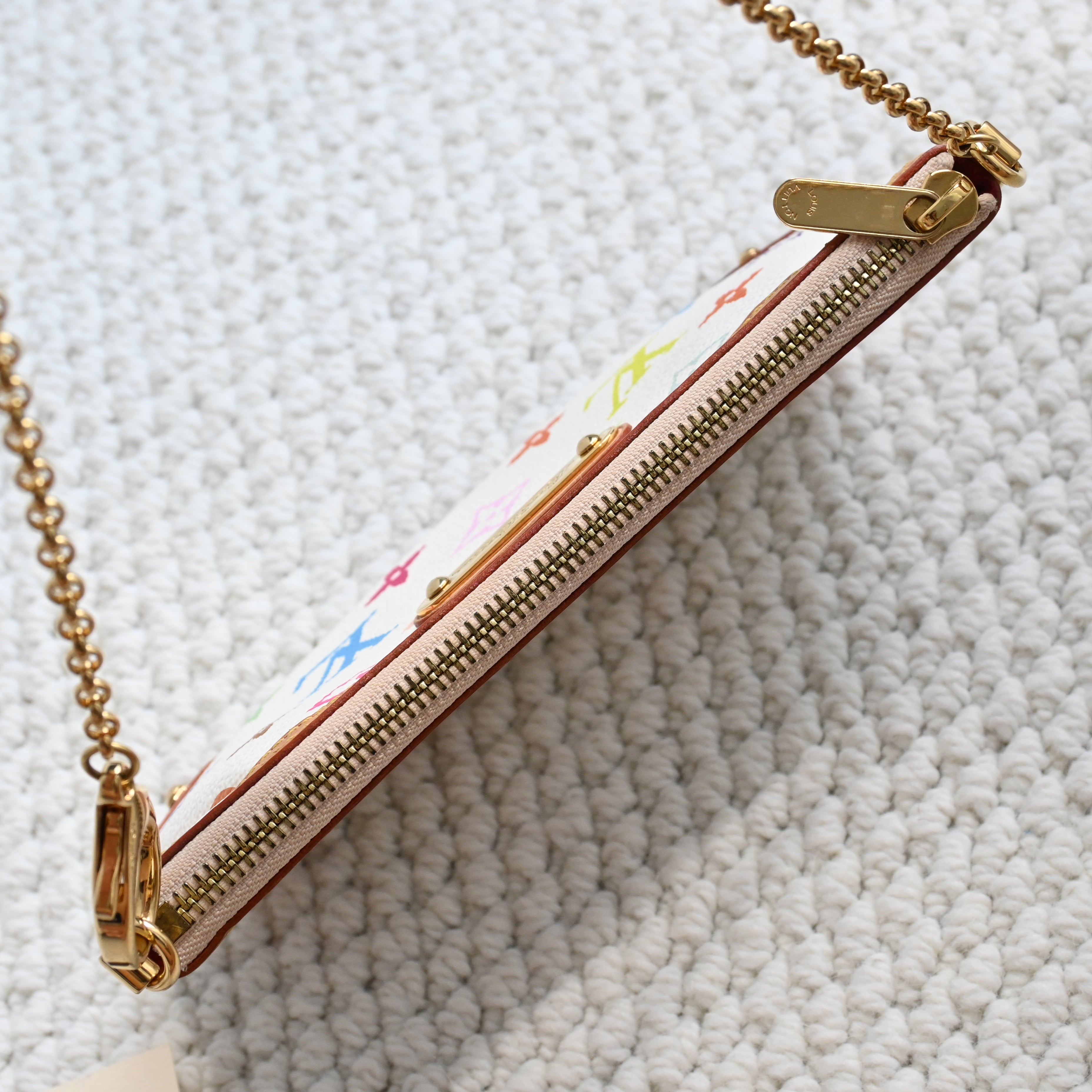 Louis Vuitton White Monogram Multicolor Milla MM Pochette Bag - Leluxe Vintage Sdn. Bhd.