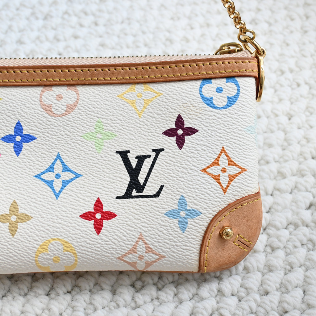 Louis Vuitton White Monogram Multicolor Milla MM Pochette Bag - Leluxe Vintage Sdn. Bhd.