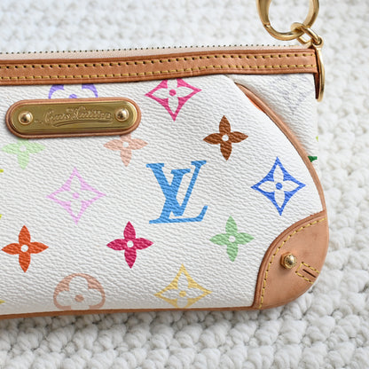 Louis Vuitton White Monogram Multicolor Milla MM Pochette Bag