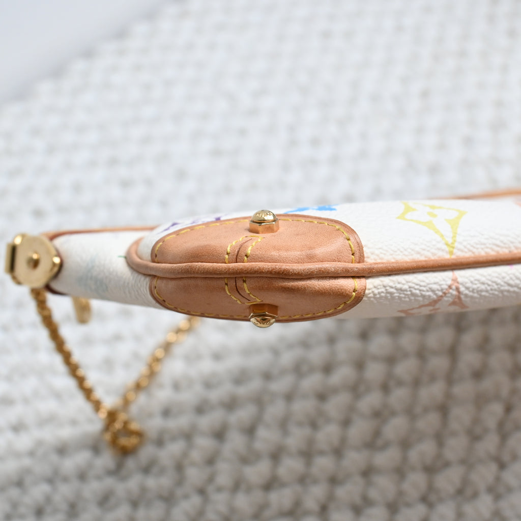 Louis Vuitton White Monogram Multicolor Milla MM Pochette Bag - Leluxe Vintage Sdn. Bhd.