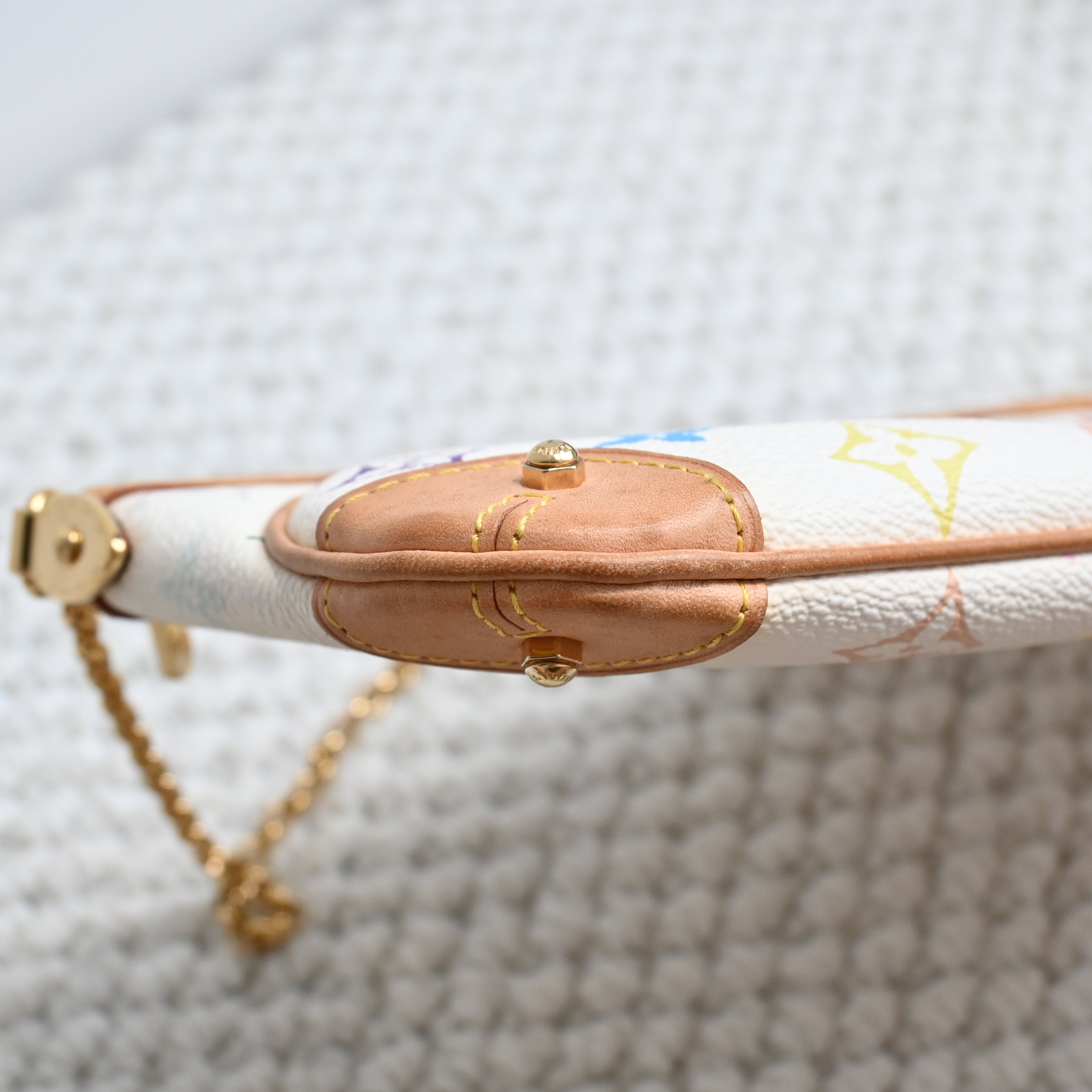Louis Vuitton White Monogram Multicolor Milla MM Pochette Bag - Leluxe Vintage Sdn. Bhd.