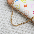 Louis Vuitton White Monogram Multicolor Milla MM Pochette Bag - Leluxe Vintage Sdn. Bhd.