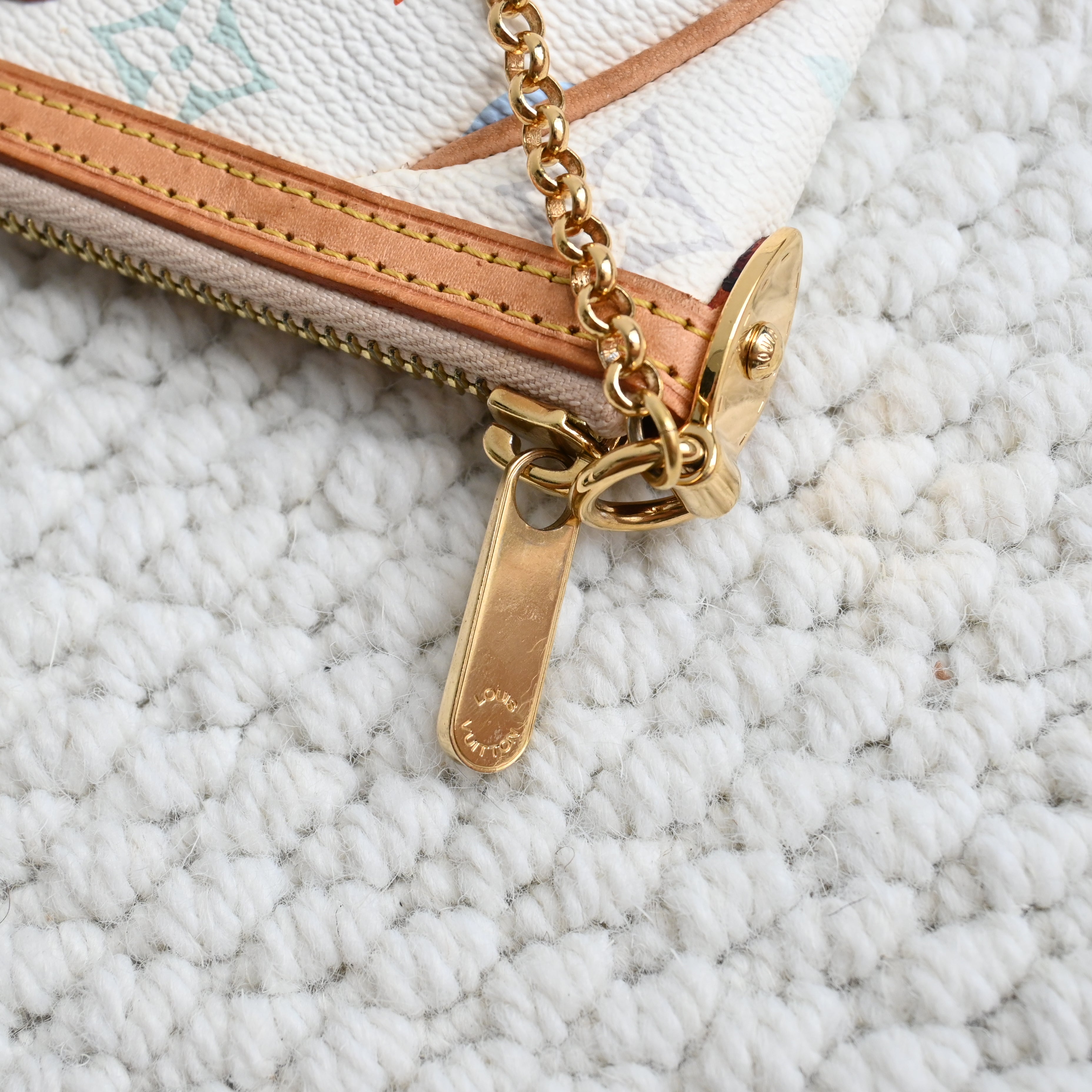 Louis Vuitton White Monogram Multicolor Milla MM Pochette Bag - Leluxe Vintage Sdn. Bhd.