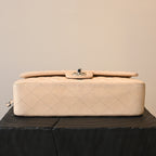 Chanel CF 25 Medium Classic Double Flap Beige Lambskin SHW