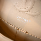 Chanel CF 25 Medium Classic Double Flap Beige Lambskin SHW