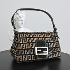Fendi Zucchino Mamma Mini Baguette in Cloth - Leluxe Vintage Sdn. Bhd.