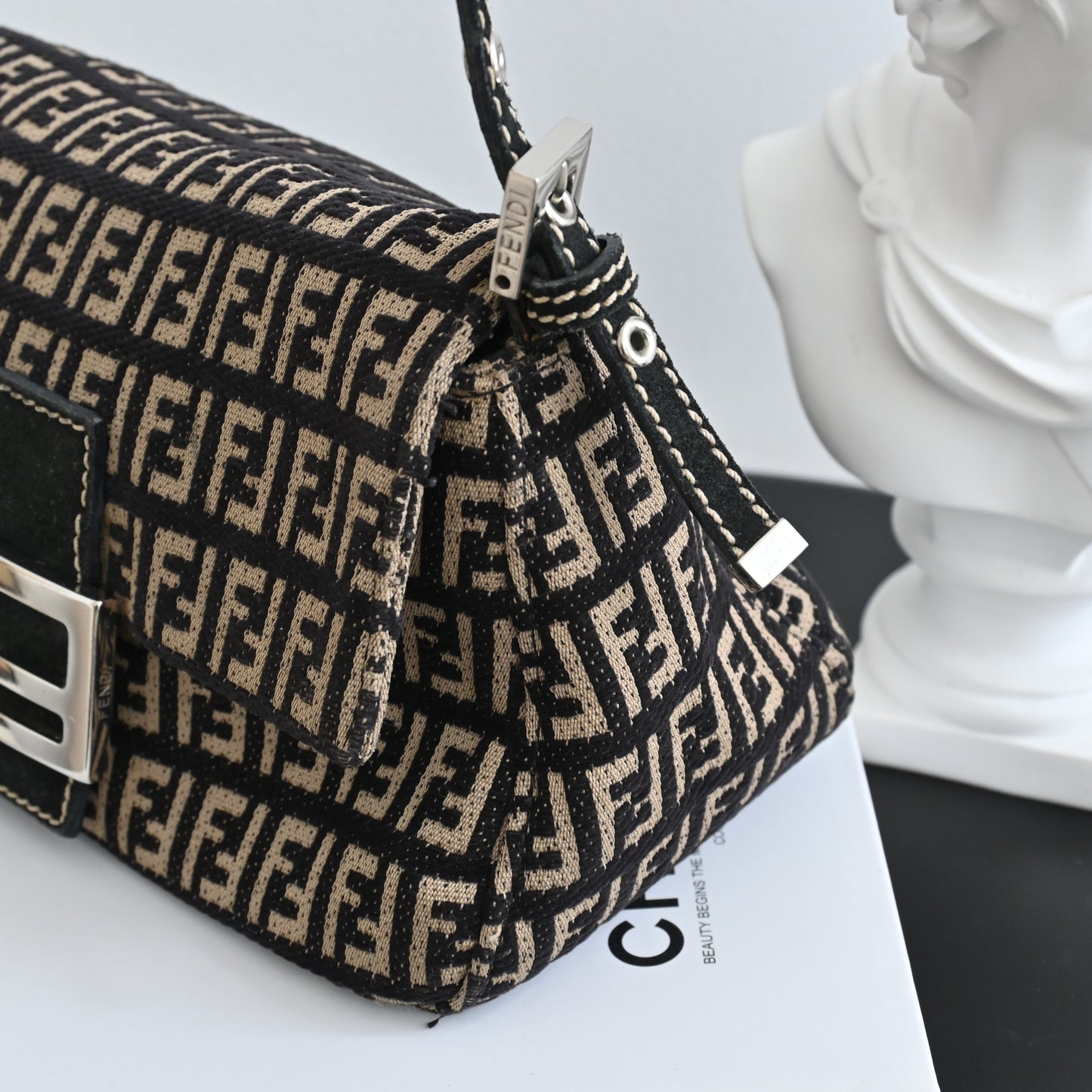 Fendi Zucchino Mamma Mini Baguette in Cloth