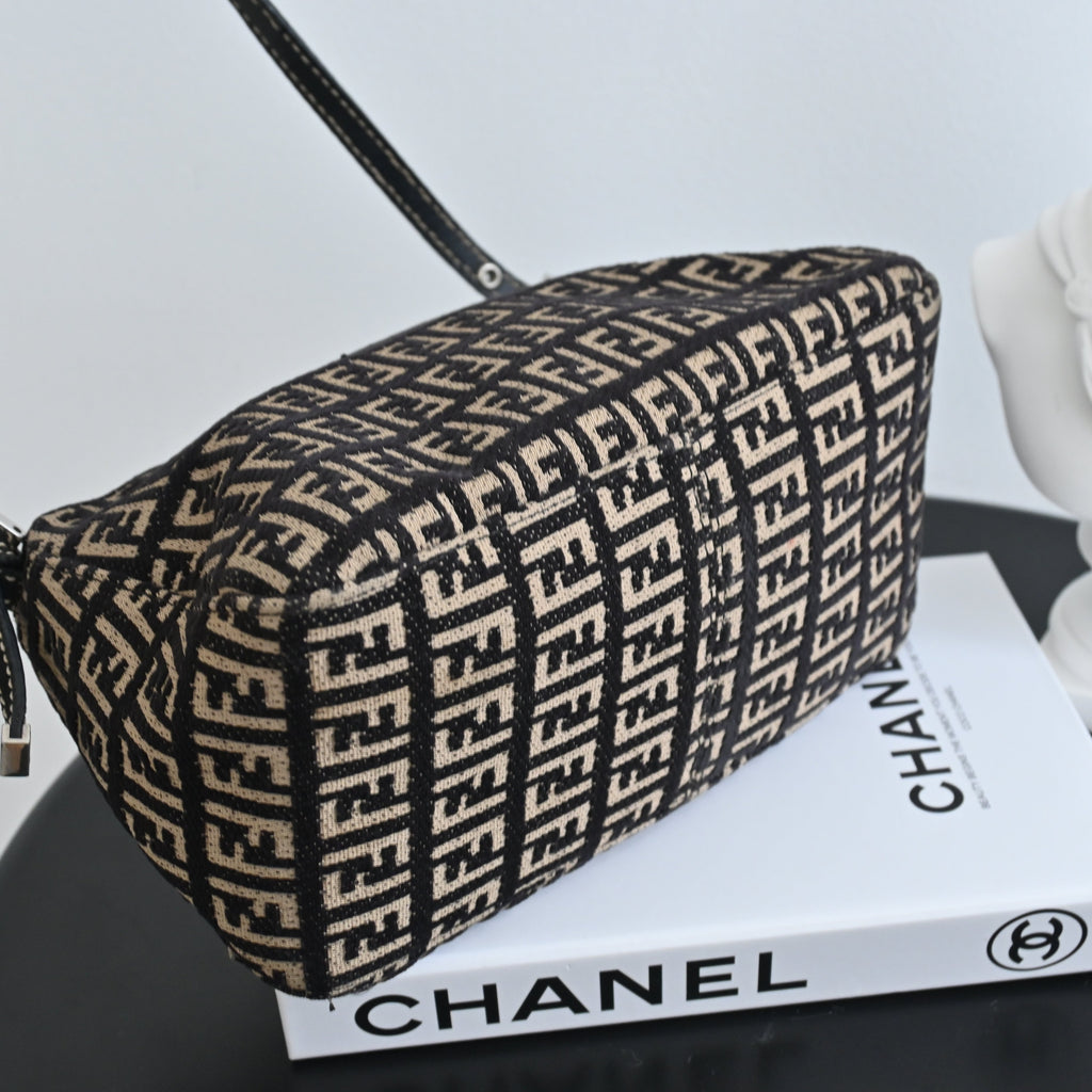 Fendi Zucchino Mamma Mini Baguette in Cloth - Leluxe Vintage Sdn. Bhd.