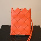Bottega Veneta Mini Orange Nappa Intrecciato Pouch - Leluxe Vintage Sdn. Bhd.