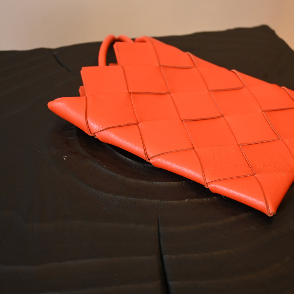 Bottega Veneta Mini Orange Nappa Intrecciato Pouch - Leluxe Vintage Sdn. Bhd.
