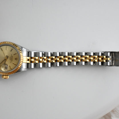 Rolex Oyster Perpetual Date ref. 69173 Champagne-Face