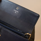 Chanel Coco Mark Caviar Skin Long Wallet Navy