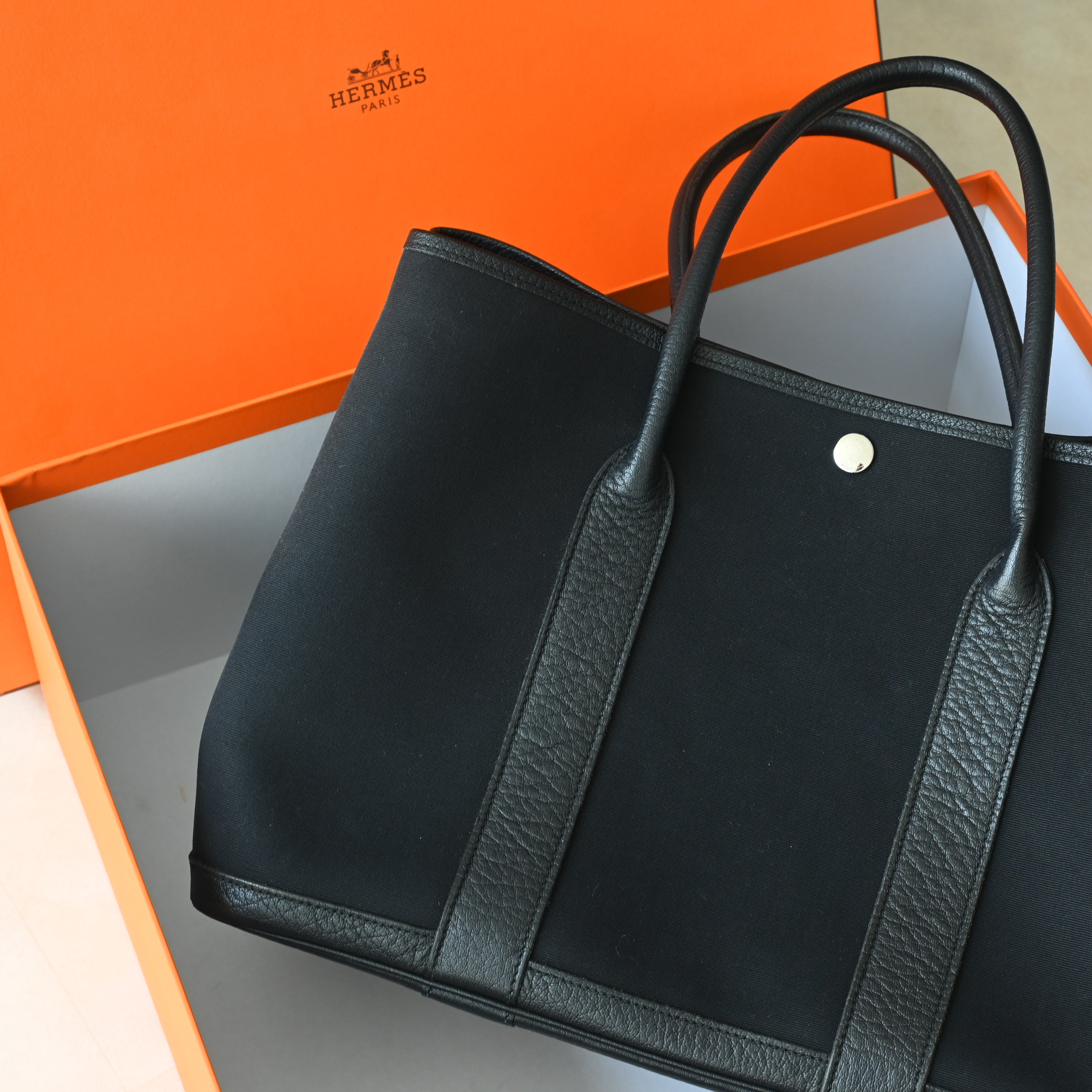 Hermès Garden Party 36 PM Twilight Officie x Bouffle Black □R: 2014 - Leluxe Vintage Sdn. Bhd.