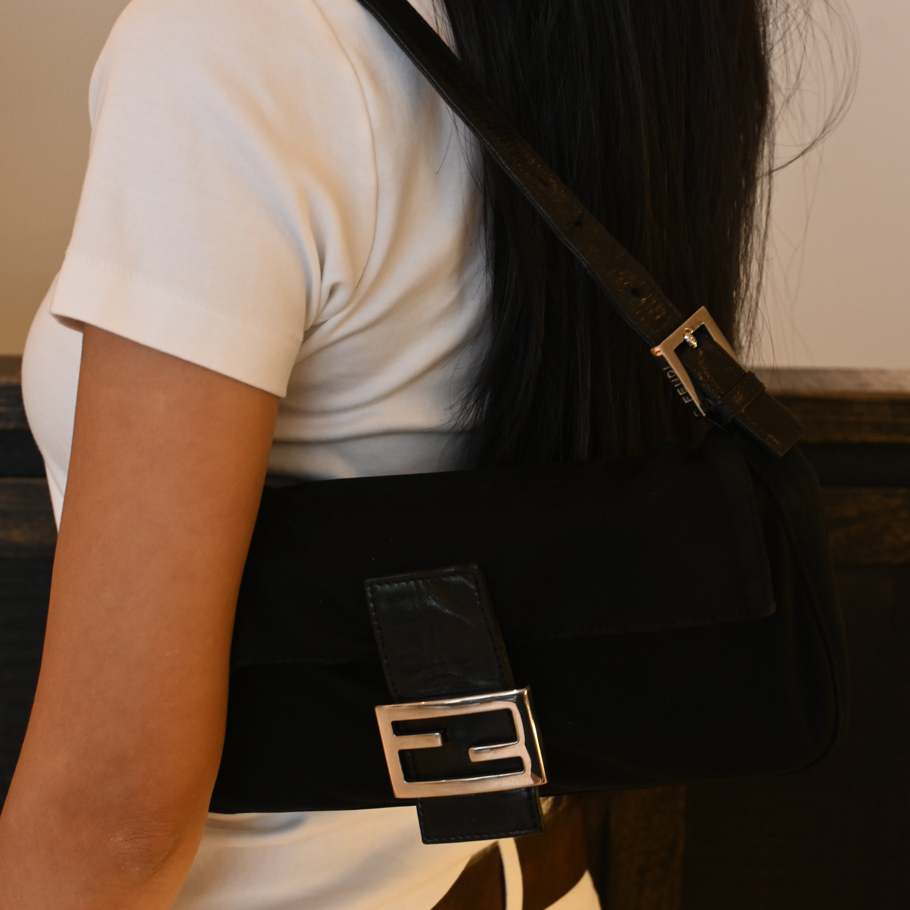 Fendi Baguette Black Jersey