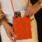 Bottega Veneta Mini Orange Nappa Intrecciato Pouch - Leluxe Vintage Sdn. Bhd.