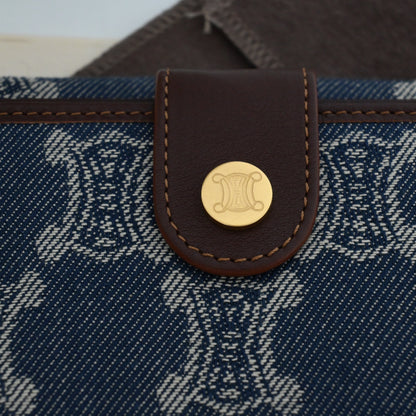 Celine Multifunction Compact Frame Denim-Jeans Wallet