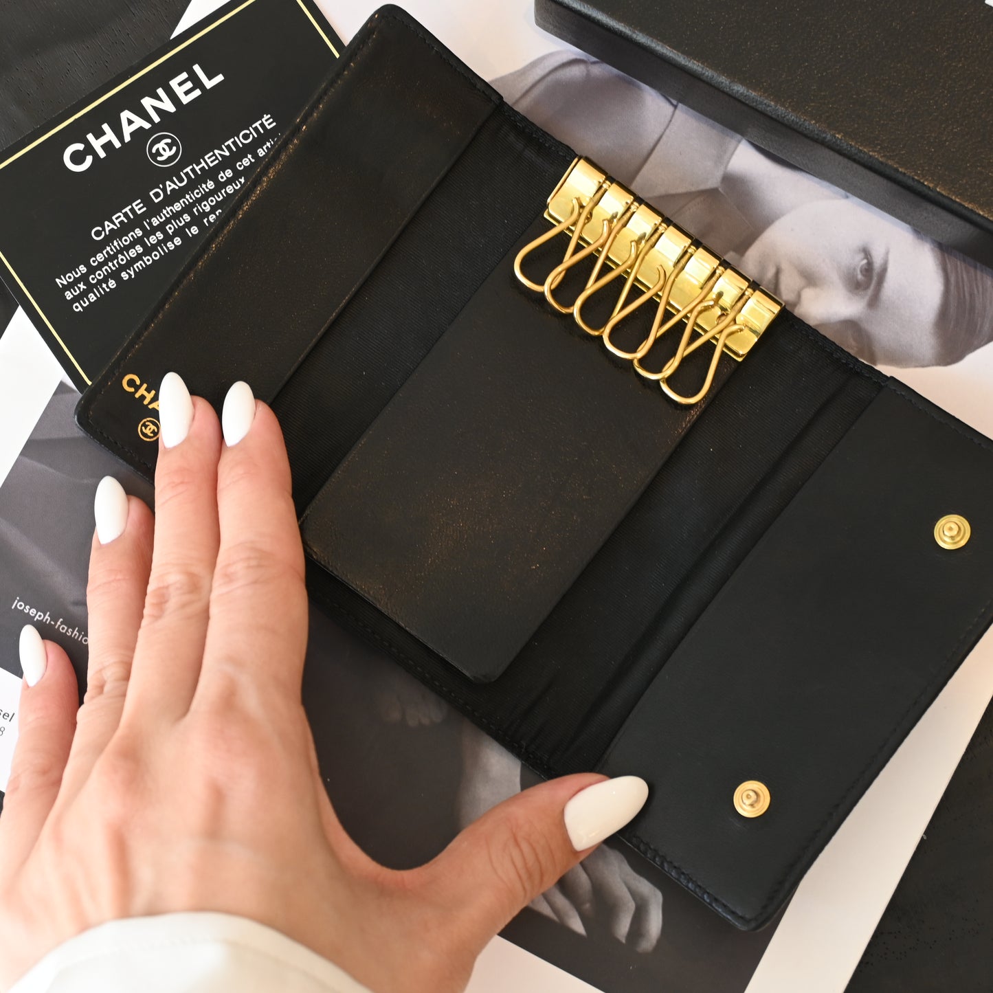 Chanel Coco Mark Caviar Key Case