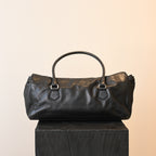 Prada Foldover Black Calfskin Baguette Bag