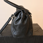 Prada Foldover Black Calfskin Baguette Bag