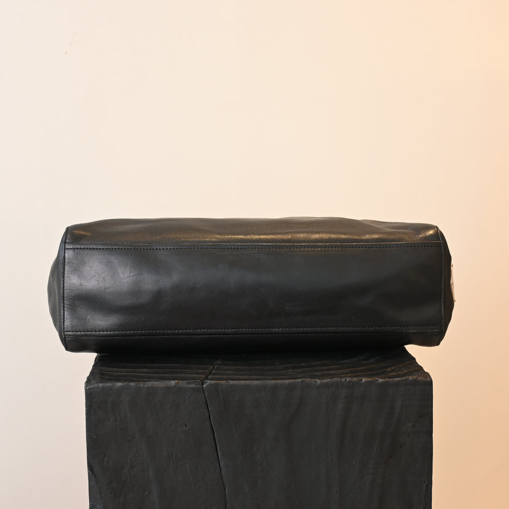 Prada Foldover Black Calfskin Baguette Bag