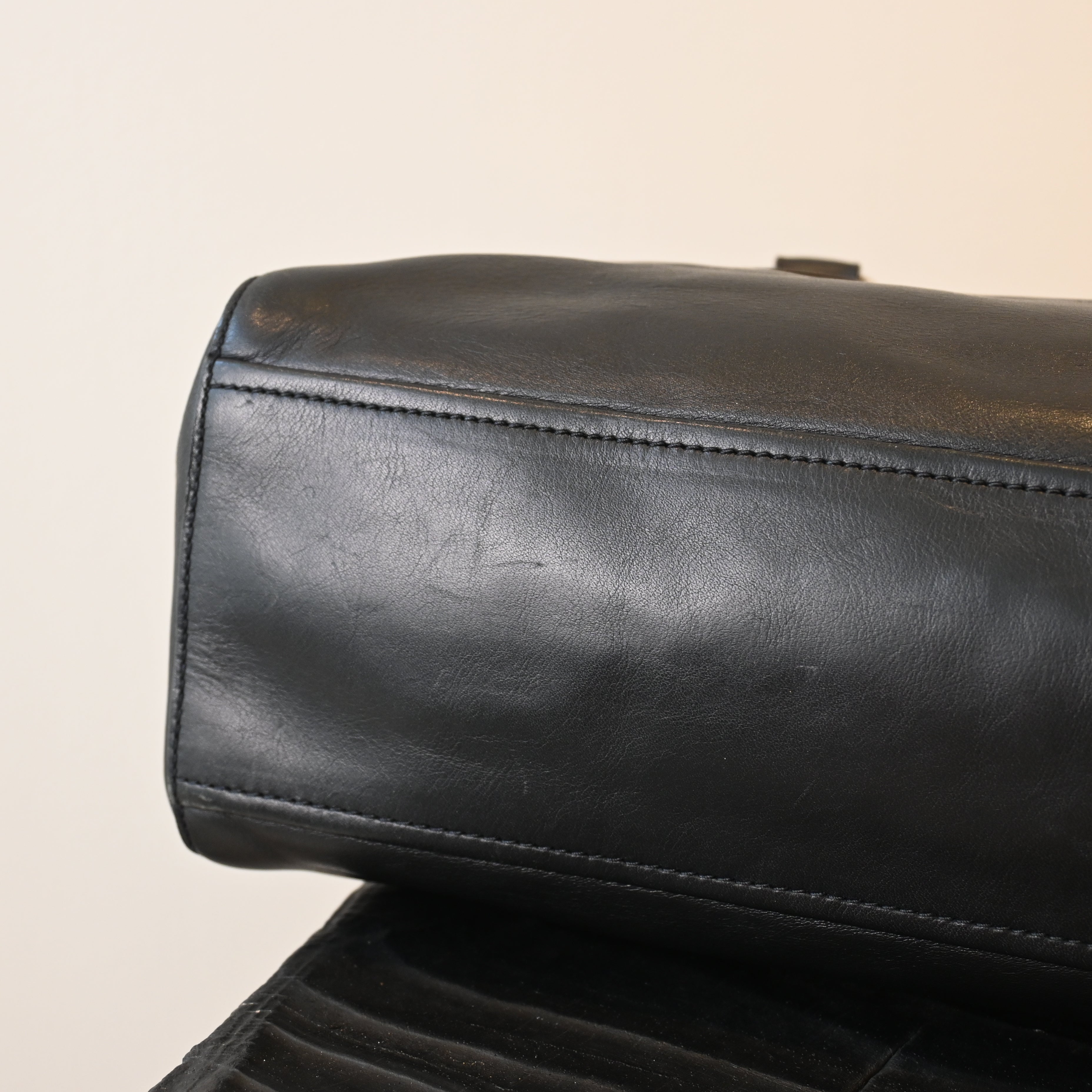 Prada Foldover Black Calfskin Baguette Bag