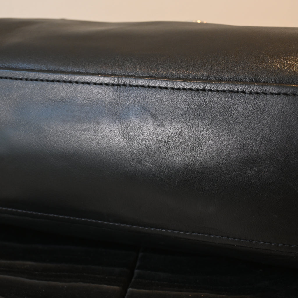 Prada Foldover Black Calfskin Baguette Bag