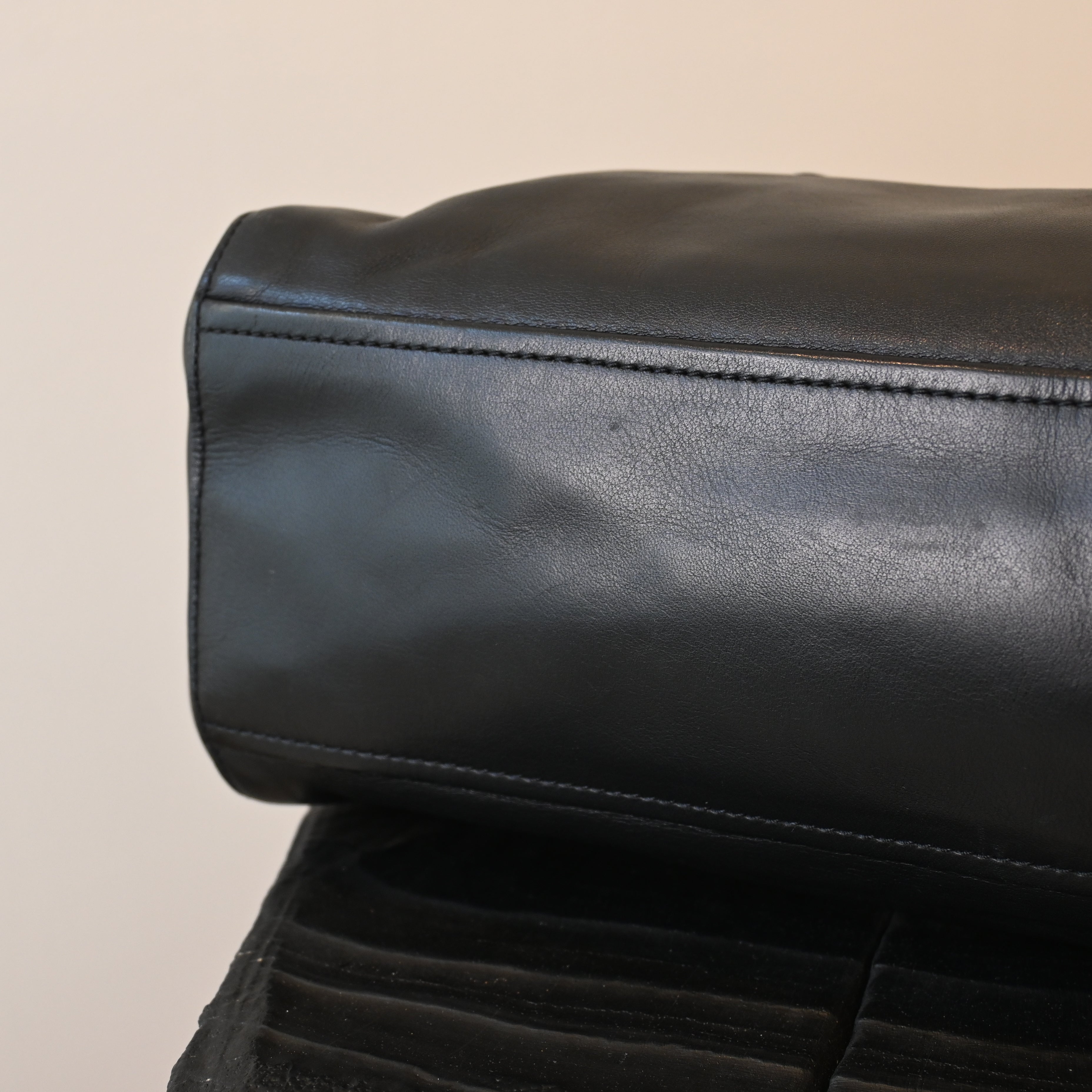 Prada Foldover Black Calfskin Baguette Bag