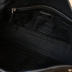 Prada Foldover Black Calfskin Baguette Bag
