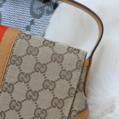 Gucci GG Canvas Beige Brown Shoulder Bag