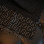 Fendi Zucca Scarf Wool Black