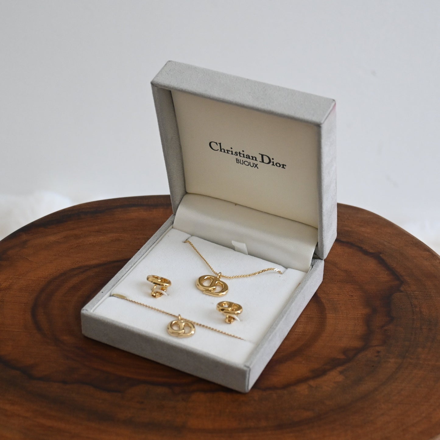 Christian Dior Classic CD Accessory Set - Necklace, Bracelet & Earclips