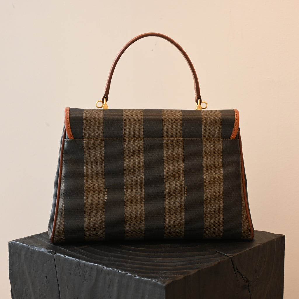 Fendi Pequin Striped Kelly Top Handle Bag - Leluxe Vintage Sdn. Bhd.