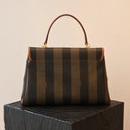 Fendi Pequin Striped Kelly Top Handle Bag - Leluxe Vintage Sdn. Bhd.