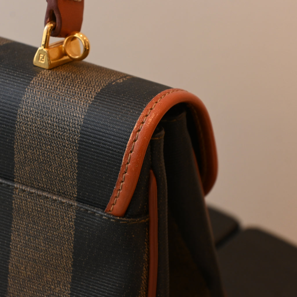 Fendi Pequin Striped Kelly Top Handle Bag - Leluxe Vintage Sdn. Bhd.